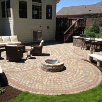 Paved patio and firepit