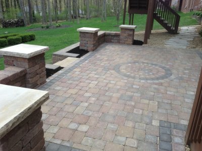 Paved patio and walls